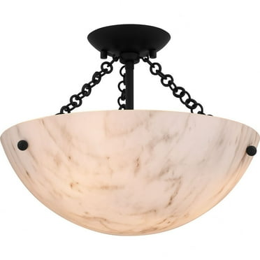Quoizel Baylor 3-Light Matte Black Semi-Flush Mount