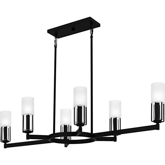 CRZ648MBK Quoizel Lighting Cruz - 6 Light Linear Chandelier-10.25 Inch Tall and 48 Inch Wide-Matte Black Finish