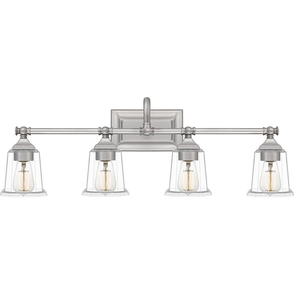 Nicholas 4 - Light Brushed Nickel / Silver Coastal / Transitional Incandescent Steel Wall Sconce