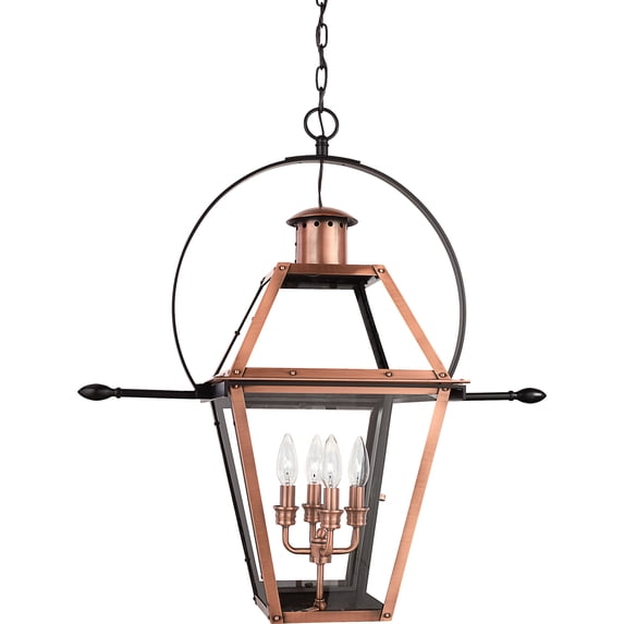 Rue De Royal 4-Light Aged Copper Outdoor Hanging Lantern