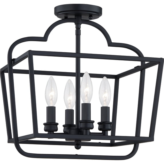 Blanche 4-Light Matte Black Semi-Flush Mount Light
