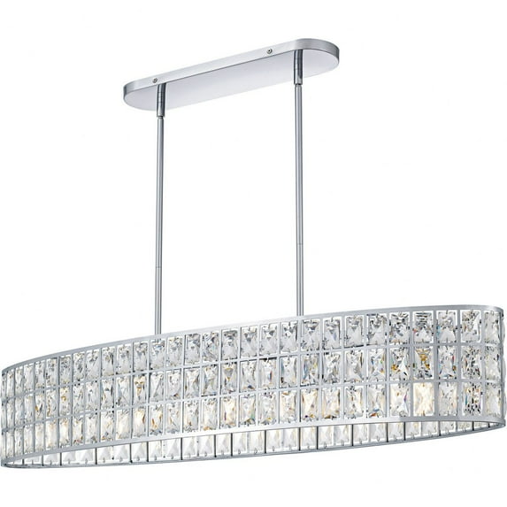GIB542C Quoizel Lighting Gibson - 5 Light Linear Chandelier-8.25 Inch Tall and 42 Inch Wide-Polished Chrome Finish