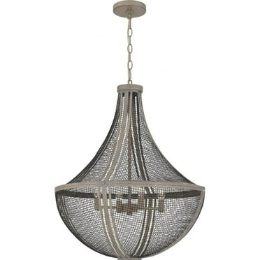 Quoizel Hallie 4-Light Distressed Grey Wood Pendant Light