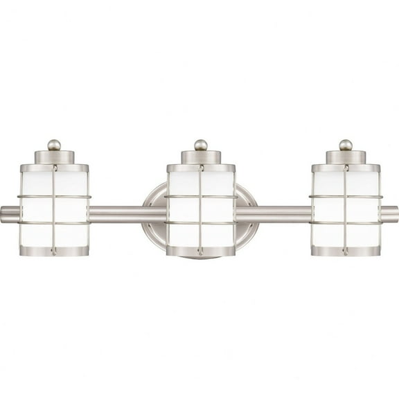 HZT8623BN Quoizel Lighting Hazlett - 3 Light Bath Vanity In Modern Style-6.75 Inches Tall and 23 Inches Wide-Brushed Nickel Finish