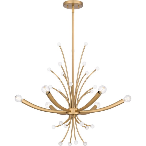 PCKIE5029BWS Quoizel Lighting Kiera - 6 Light Chandelier In Modern Style-24.5 Inches Tall and 29 Inches Wide-Brushed Weathered Brass Finish