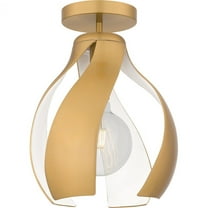 Quoizel Kiko 1-Light Brushed Weathered Brass Semi-Flush Mount