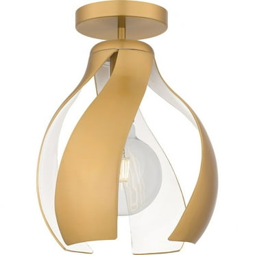 Quoizel Kiko 1-Light Brushed Weathered Brass Semi-Flush Mount