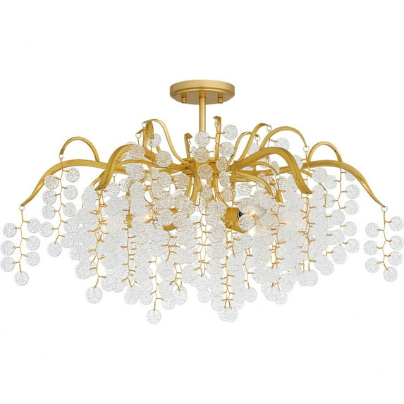 Quoizel Maple 6-Light Gold Leaf Semi-Flush Mount