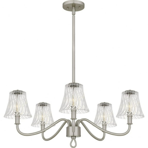 MCK5030BN-Quoizel Lighting-McKinney - 5 Light Chandelier-11.5 Inch Tall and 29.5 Inch Wide-Brushed Nickel Finish