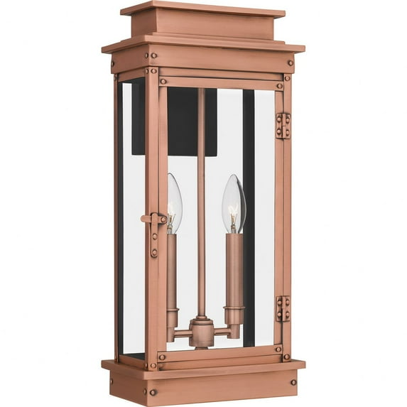 Quoizel Noelle 2-Light Aged Copper Outdoor Wall Lantern
