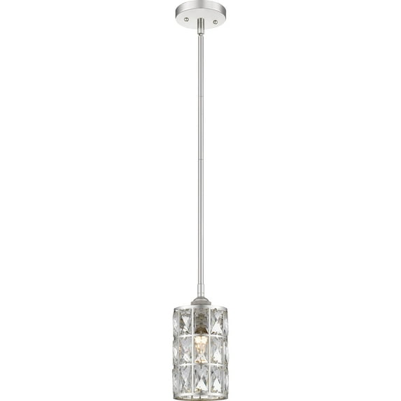 Quoizel Lighting Oliver - One Light Mini Pendant, Polished Nickel Finish with Crystal Glass