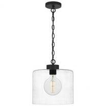 1 Light Small Mini Pendant In Transitional Style 12 Inches Wide By 13.25 Inches High-Matte Black Finish -Traditional Installation Quoizel Lighting