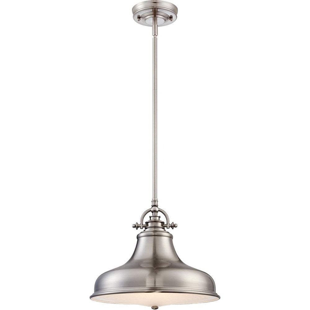 Emery Brushed Nickel 13.5" Industrial Pendant Light