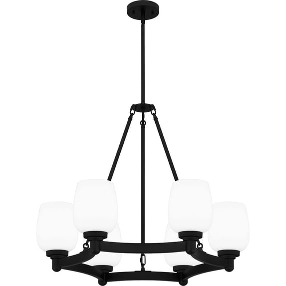 PNG5028MBK Quoizel Lighting Penning - 6 Light Chandelier In Traditional Style-24 Inches Tall and 28 Inches Wide-Matte Black Finish