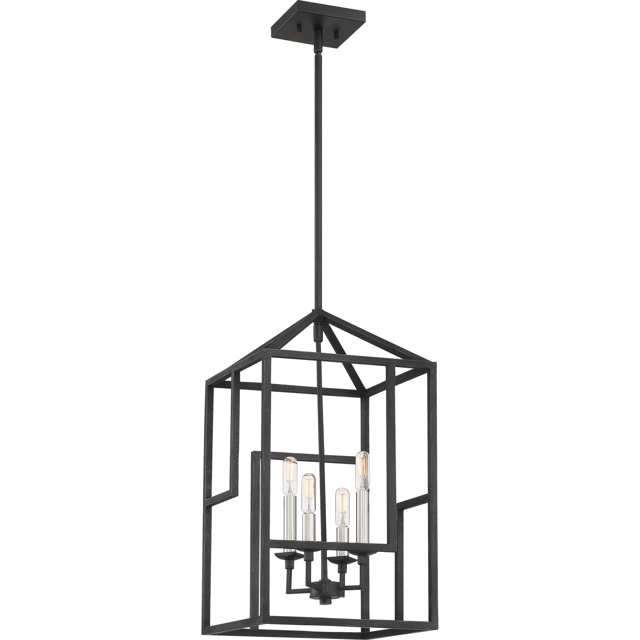 Quoizel Lighting Portion Chandelier 4 Light Steel Grey Ash Finish