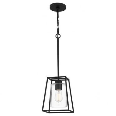 PRC1508MBK-Quoizel Lighting-Prescott - 1 Light Small Mini Pendant In Transitional Style-24 Inches Tall and 8 Inches Wide-Matte Black Finish