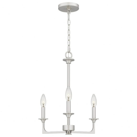 PRC5016BN Quoizel Lighting Prescott - 3 Light Chandelier In Transitional Style-20 Inches Tall and 16 Inches Wide-Brushed Nickel Finish -Traditional