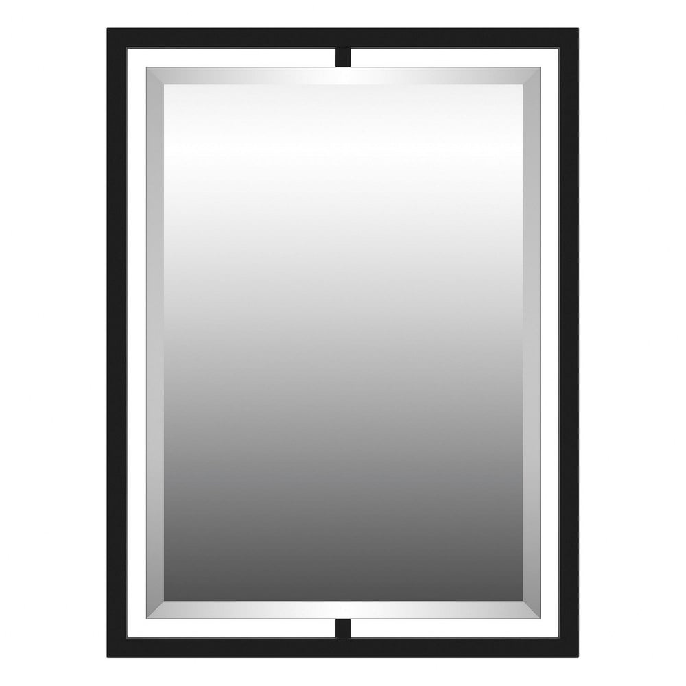 Matte Black Rectangular Steel Framed Bathroom Mirror