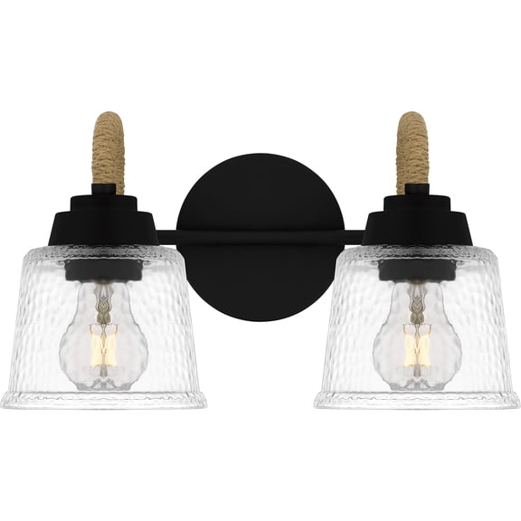 Seabreeze 2-Light Matte Black Bath Light