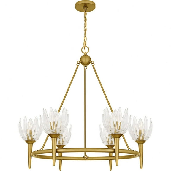 SHA5032BRG Quoizel Lighting Shea - 6 Light Chandelier-30 Inch Tall and 31 Inch Wide-Brushed Gold Finish