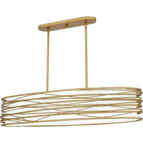 SPL542LG Quoizel Lighting Spiral - 5 Light Linear Chandelier-8.5 Inches Tall and 42 Inches Wide-Light Gold Finish