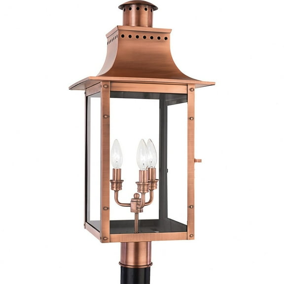 Quoizel Lighting - Three Light Outdoor Post Lantern - Outdoor Lantern - Chalmers