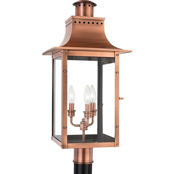 Quoizel Lighting - Three Light Outdoor Post Lantern - Outdoor Lantern - Chalmers