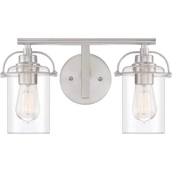 EMR8602BN-Quoizel Lighting-Emerson Transitional Bath Vanity - 8.75 Inches high-Brushed Nickel Finish