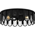 thumbnail image 1 of Quoizel Vera 3-Light Matte Black Flush Mount, 1 of 7