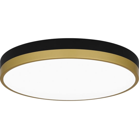 WLN1615MBKG Quoizel Lighting Weldin - 30W LED Flush Mount In Contemporary Style-2 Inches Tall and 15 Inches Wide-Matte Black Gold Finish