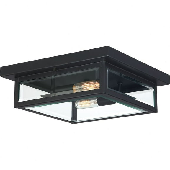 WVR1312EK Quoizel Lighting Westover - 2 Light Flush Mount In Transitional Style-4 Inches Tall and 12 Inches Wide-Earth Black Finish