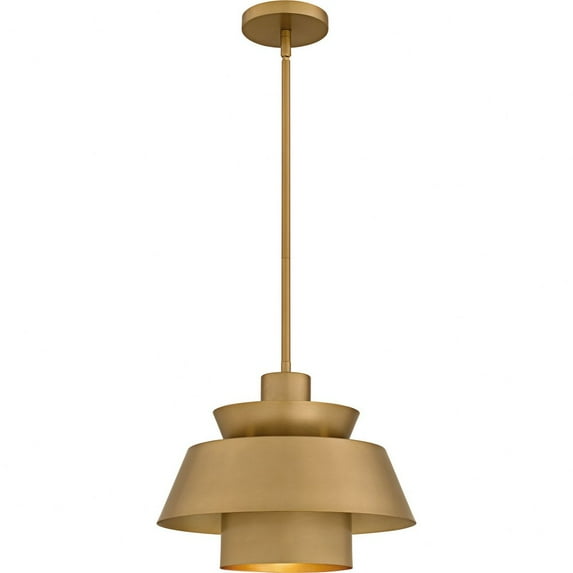 LMI1814BWS Quoizel Lighting Lumi - 1 Light Pendant-11.25 Inch Tall and 14 Inch Wide-Brushed Weathered Brass Finish