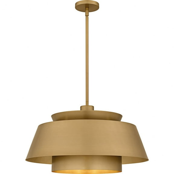 LMI2824BWS Quoizel Lighting Lumi - 3 Light Pendant-14 Inch Tall and 24 Inch Wide-Brushed Weathered Brass Finish