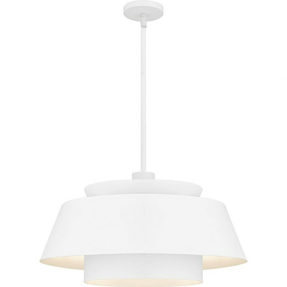 LMI2824W Quoizel Lighting Lumi - 3 Light Pendant-14 Inch Tall and 24 Inch Wide-Matte White Finish