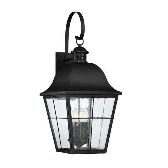Quoizel MHE8412K Millhouse 27.25" 4-Light Outdoor Wall Lantern in Mystic Black
