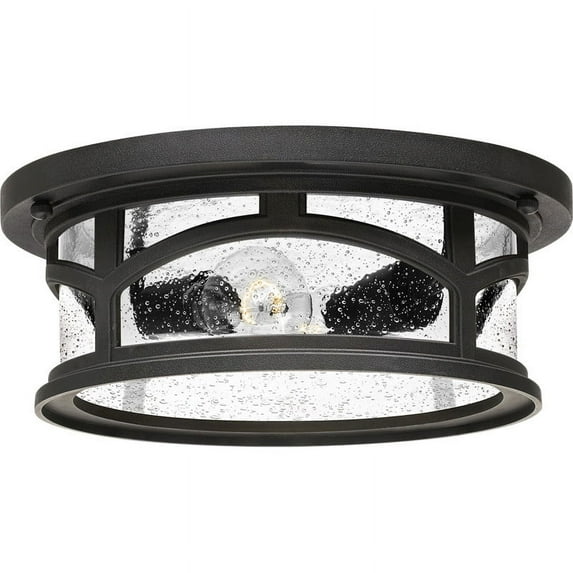 Quoizel Marblehead 13" 2-Light Outdoor Flush Mount in Mystic Black