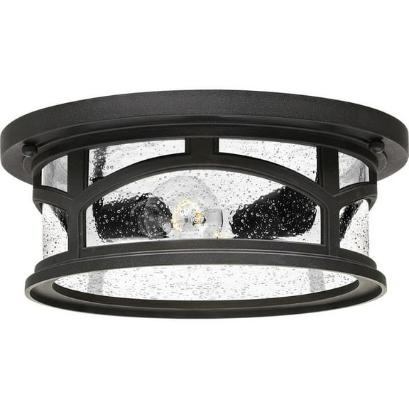 Quoizel Marblehead 13" 2-Light Outdoor Flush Mount in Mystic Black