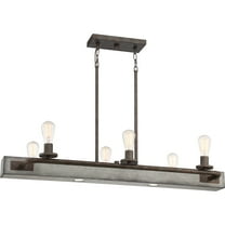 Quoizel Melville 6-Light 42" Kitchen Island Light in Iron Gate