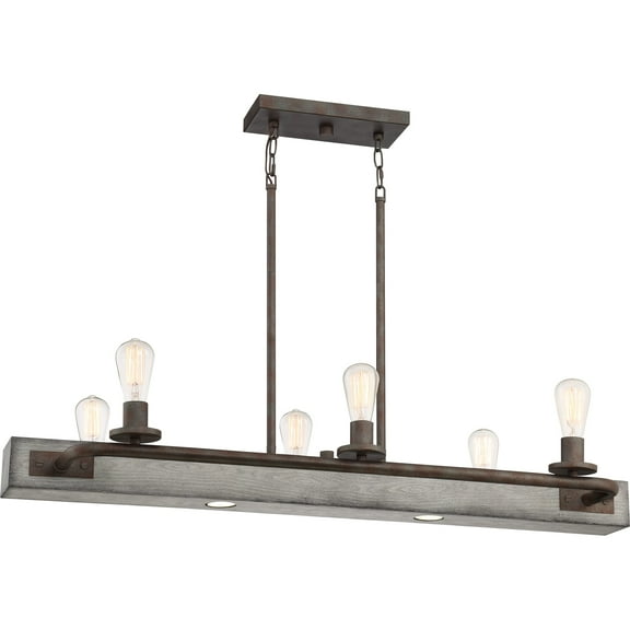 Quoizel Melville 6-Light 42" Kitchen Island Light in Iron Gate