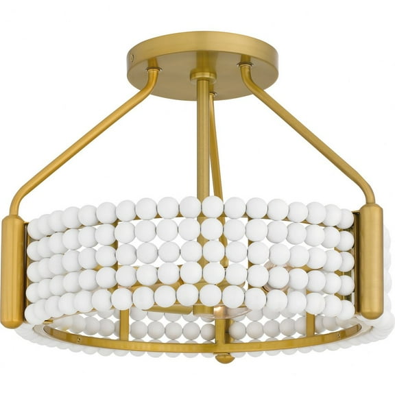 MOL1716BRG Quoizel Lighting Molly - 3 Light Semi-Flush Mount-11 Inches Tall and 16 Inches Wide