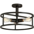 thumbnail image 1 of Quoizel NHR1715WT New Harbor 15" 3-Light Semi-Flush Mount in Western Bronze, 1 of 10
