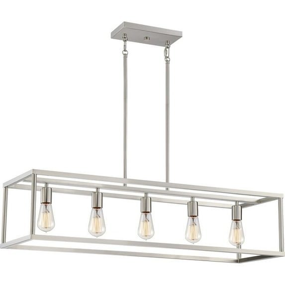Quoizel NHR538BN New Harbor 38" 5-Light Island Chandelier in Brushed Nickel