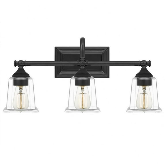 Quoizel NLC8603EK Nicholas Mid Century Vanity Bath Lighting, 3-Light 300 Watts, Earth Black