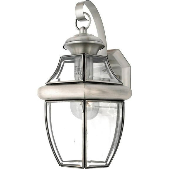 Quoizel NY8316P Newbury Outdoor Wall Lantern Wall Mount Lighting, 1-Light, 150 Watt, Pewter (14"H x 8"W)