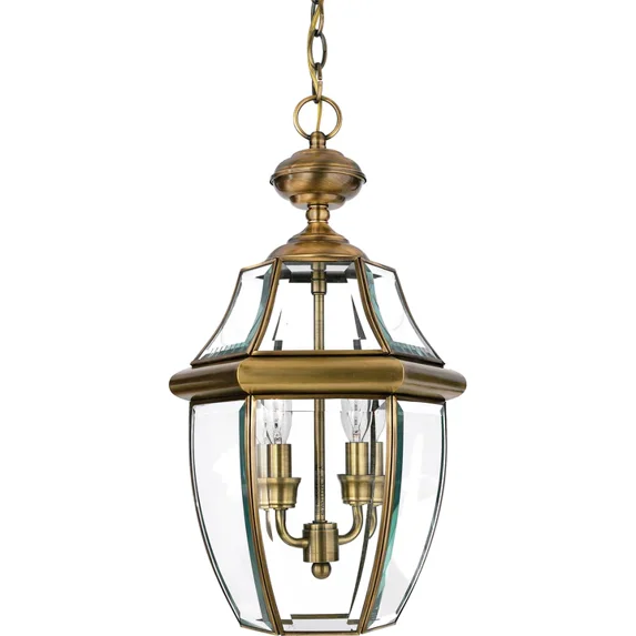 Quoizel Newbury Medium Hanging Lantern in Antique Brass