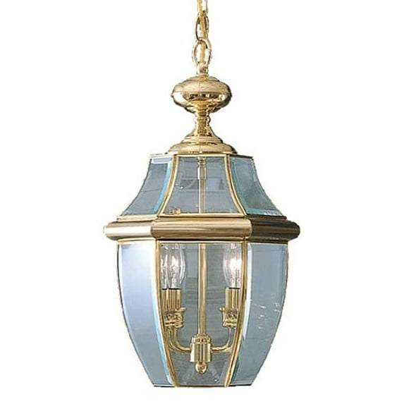 Quoizel NY1178B Newbury 2-Light Outdoor Lantern, Polished Brass