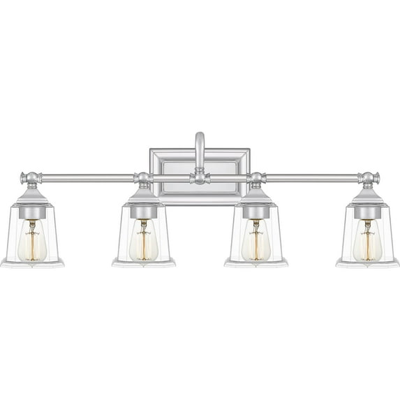 Quoizel Nicholas 4-Light Bathroom Vanity Light in Polished Chrome