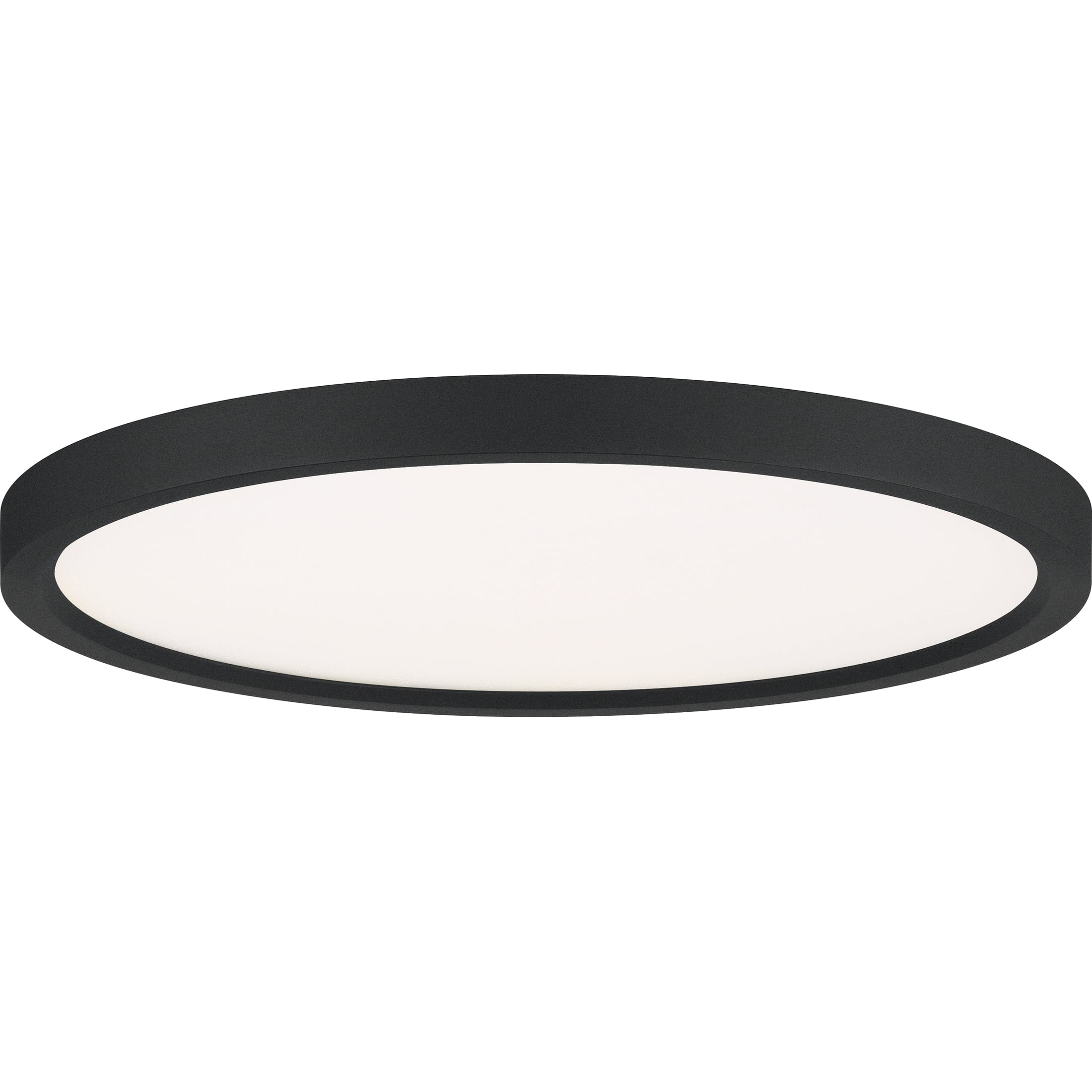 Sleek Earth Black 15" Aluminum LED Flush Mount with White Acrylic Shade