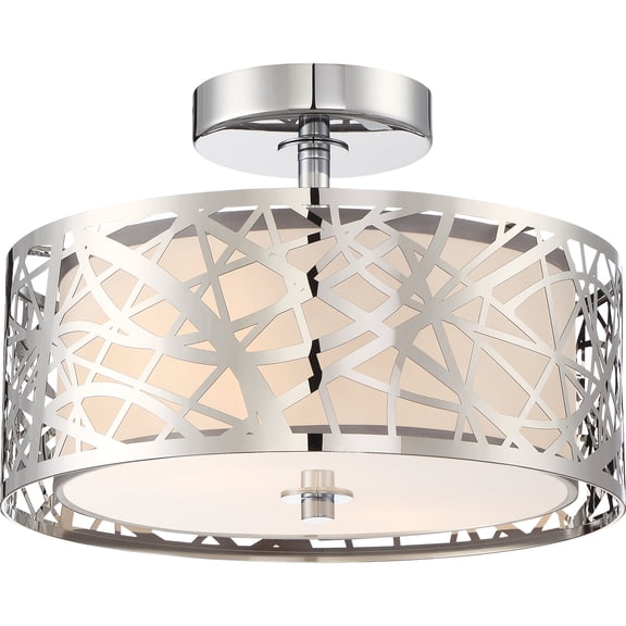Abode 2-Light Polished Chrome Semi-Flush Mount Light