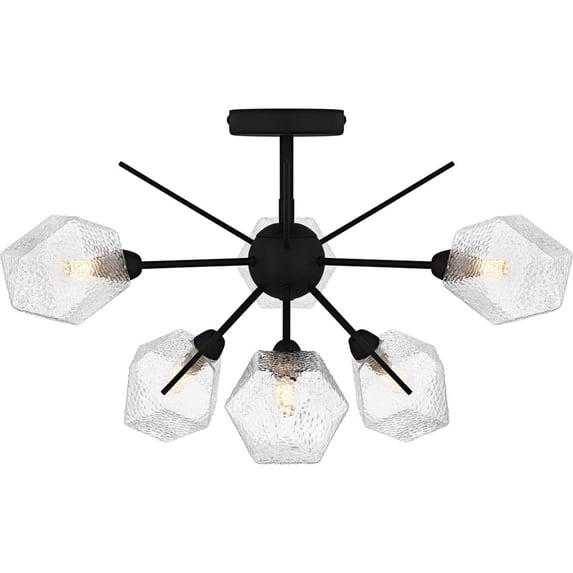 PCSVD1724EK Quoizel Lighting Salvador - 6 Light Semi-Flush Mount-14 Inch Tall and 24 Inch Wide-Earth Black Finish